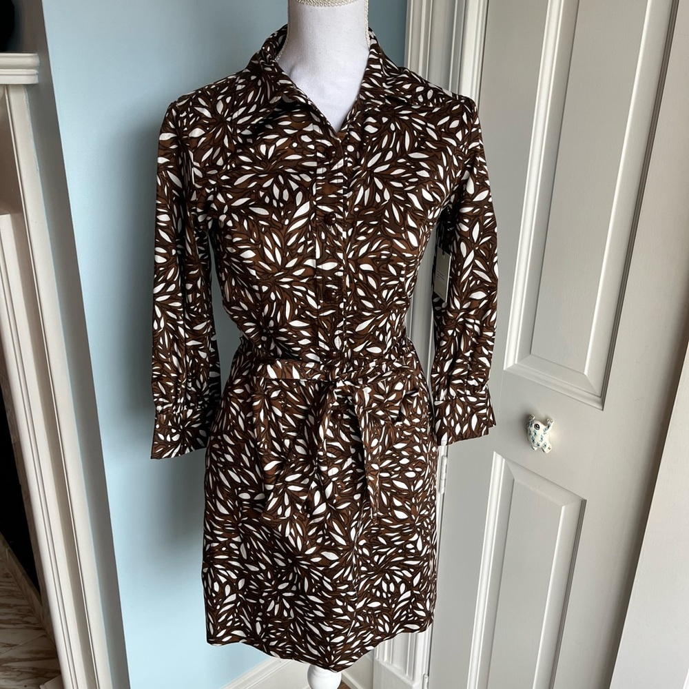 Milly of New York Brown Floral Mini Dress, New with Tags (Women’s Size 4)